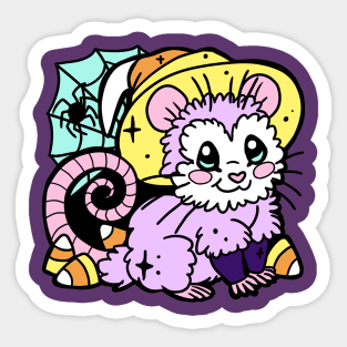 Candy Corn Opossum Sticker